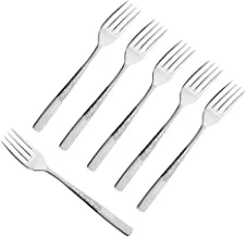 Bister Stainless Steel Dinner Fork With Mirror Polish Satin | 6 Pieces Fruit Forks | Dessert Pastry Salad Forks for Home- Office- Dessert Shop and Party