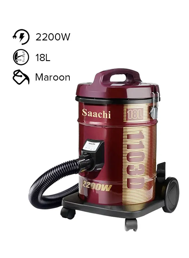 Saachi Vacuum Cleaner With Dual Cyclonic System 2200 W NL-VC-1103D-RD Maroon