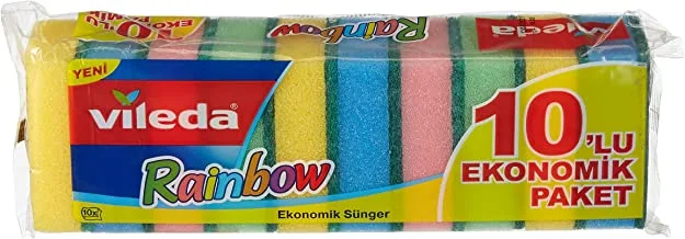 Vileda Rainbow dishwashing Sponge 10 pcs multiple color