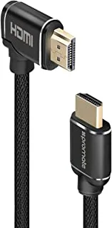 Promate HDMI Cable, High-Speed 90 Degree Right-Angle 4K HDMI 3M Cable with 3D Video Support and 24K Gold Plated Connectors for HDTV’s Projectors,Computers,LED TV,and game consoles,ProLink4K1-300
