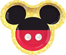 Mickey Mouse Shaped Paper Plates - 9 Inches X 7.625 Inches | Multicolor | Pack Of 8