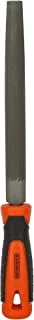 Black & Decker 200mm 2Nd Cut Bimaterial Steel Half Round File, Orange/Black - Bdht22146, 2 Years Warranty