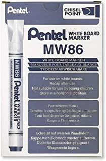 Pentel Mw86 Chisel Tip White Board Marker, Blue