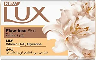 Lux Bar Soap For Flaw-Less Skin, Lily, With Vitamin C, E, And Glycerine, 120G