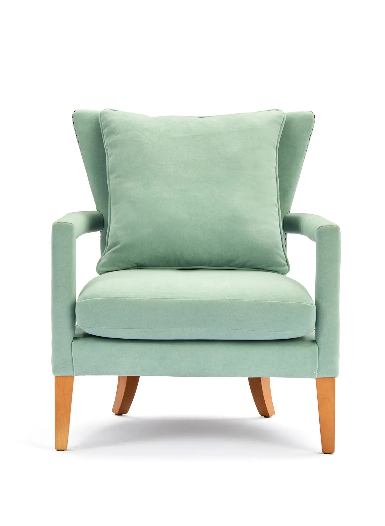 ebb & flow Armchair Luxurious - In Acqua Blue Wooden Chair Size 710 X 760 X 810