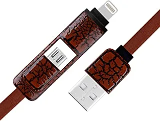 Datazone 2 in 1 USB Charging Cable Flat، Multi Connector DZ-CH 2 In 1 (Brown) 101