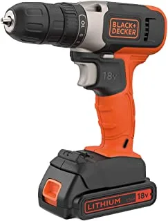 Black & Decker 18V 1.5Ah Li-Ion Cordless Drill Driver for Wood Drilling & Screwdriving/Fastening Orange/Black BCD001C1-GB