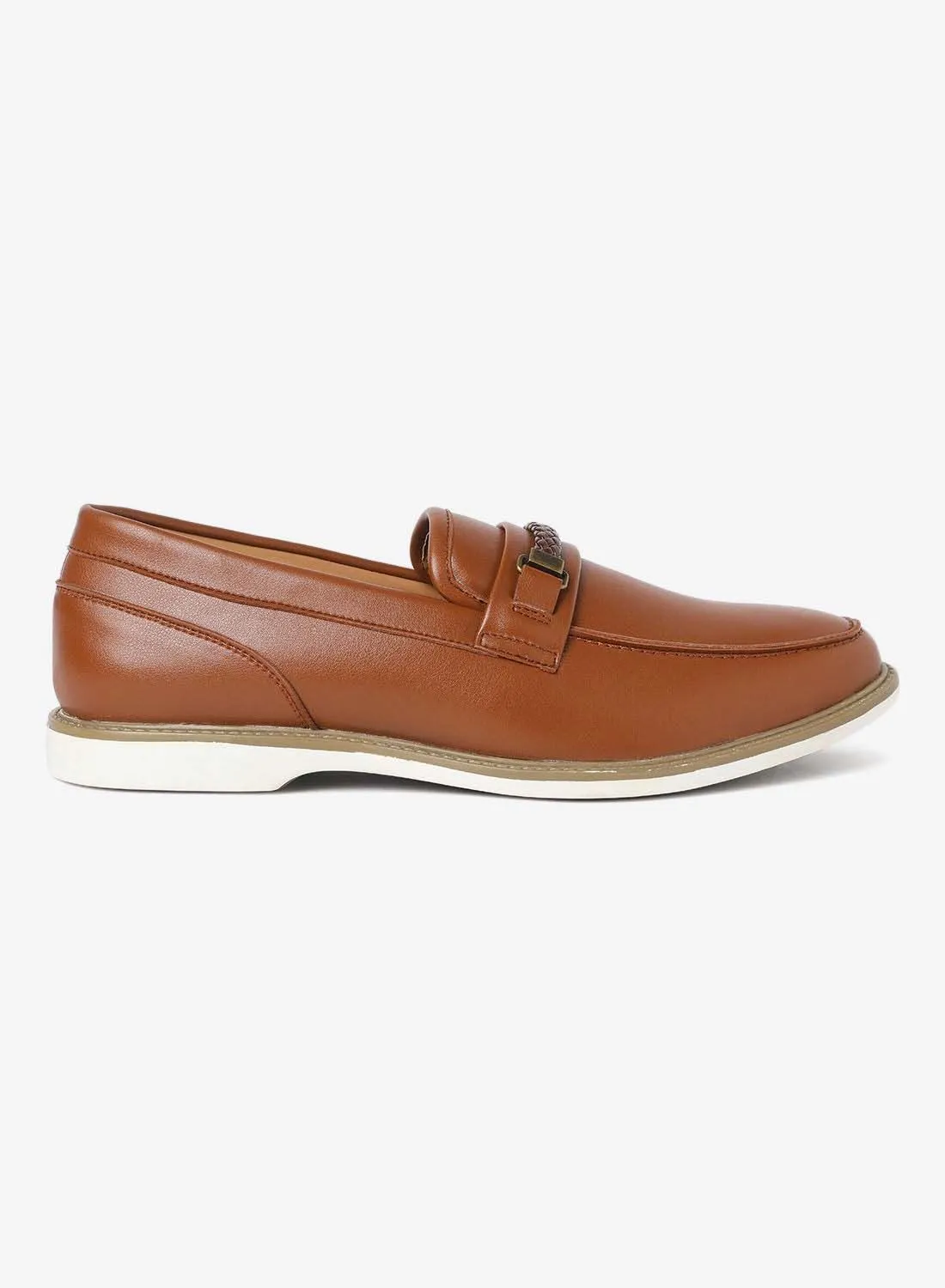 QUWA Casual Flat Slip-On Shoes Tan