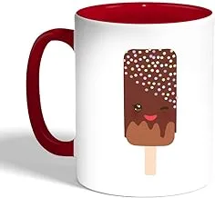 Cartoon Graphics - Ice Cream Printed Coffee Mug, Red Color (Ceramic)