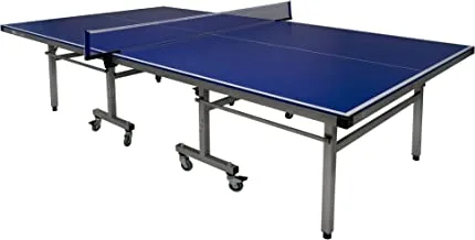طاولة تنس الطاولة الرياضية SKY LAND قابلة للطي للداخل والخارج لطاولة بينج بونج ، طاولة TT باللون الأزرق EM-8005 مفردة متحركة كبيرة