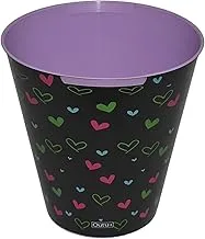 Decorated Trash Can - Medium Size, Colored Hearts Style, 10Lq-Pot