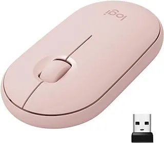 Logitech Pebble Wireless Mouse with Bluetooth or 2.4 GHz Receiver, Silent, Slim Computer Mouse with Quiet Clicks, for Laptop/Notebook/iPad/PC/Mac/Chromebook - Pink