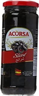 Acorsa Sliced Black Olives Bottle, 240 ml- Pack of 1