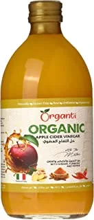 Organti Organic Apple, Ginger, Turmeric and Pepper Vinegar, 500 ml - Pack of 1