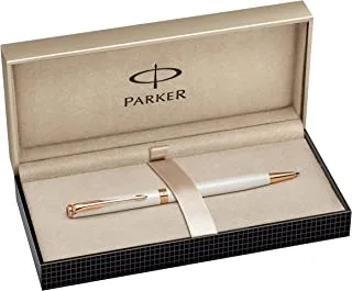Parker Sonnet Slim Pearl Lacquer With Pink Gold Trim|Ballpoint Pen|Fine Black Refill| Gift Box| 5823, S0947400