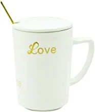 Elegant Insulated Tea Cup lid With Spoon 400ml