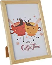 LOWHA coffee time Wall Art with Pan Wood framed Ready to hang for home, bed room, office living room Home decor hand made wooden color 23 x 33cm By LOWHA