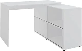 Artany Corner Desk With Doors And 4 Shelves - 003227, White