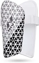 Nivia Wisdom - 2018 Plastic Polypropylene Shin Guard for Youth and Adults (White, Small) | for Football Games Matches, Training | Light Weight & Breathable