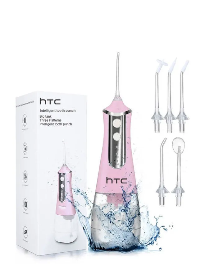 HTC Water Jet Oral Hygiene Irrigator Cordless Floss Dental Pink 350ml