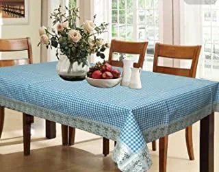 Kuber Industries Waterproof PVC 6 Seater Dining Table Cover - Blue