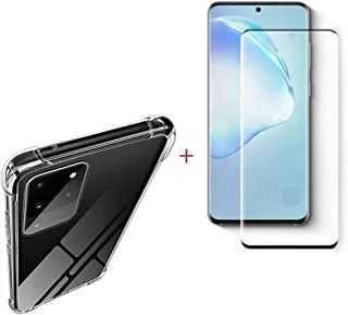 Case Compatible with Samsung Galaxy S20 Ultra + Screen Protector For S20 Ultra [Shock-Absorbing] [Scratch-Resistant] Clear
