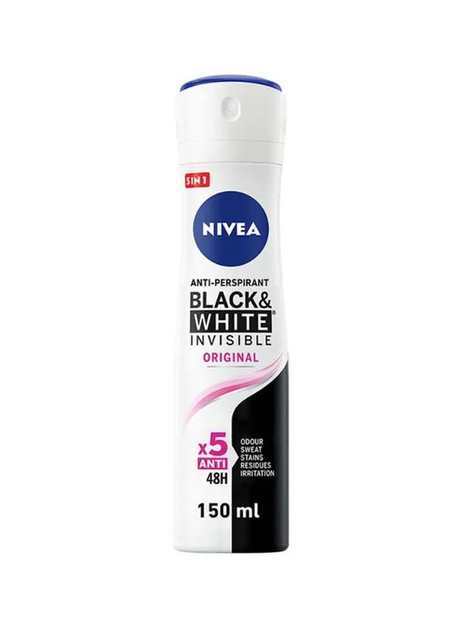 NIVEA Black And White Invisible Original Antiperspirant Spray for Women Multicolour 150ml