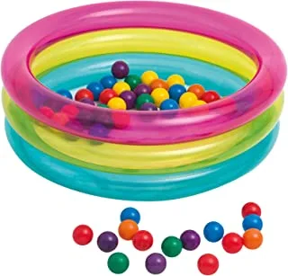 حوض سباحة قابل للنفخ للاطفال 50 كرة من انتكس ، 86 × 25 سم - 1/3 امبير - 48674 NP ، متعدد الالوان