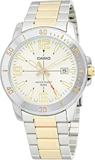 Casio Mens Quartz Watch, Analog Display and Stainless Steel Strap MTP-VD01SG-9BVUDF