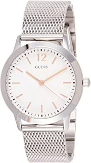 GUESS Dress Watch For Men, Stainless Steel Case, White Dial, Analog -W0921G1