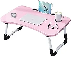 Datazone Foldable Laptop Table, Adjustable Bed Table with Stand for Smartphone, iPad, Cup Slot Suitable for Multiple Uses for Study, Reading and Eating DZ-TP003 (Black)
