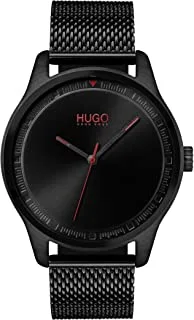 HUGO Boss Men'S Black Dial Ionic Plated Black Steel Watch - 1530044