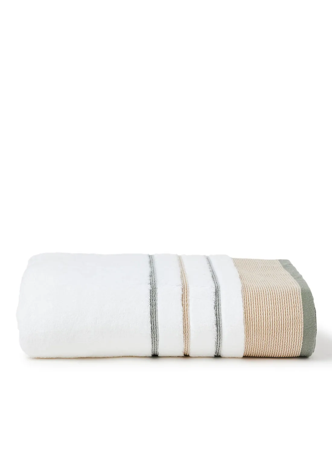 White Rose Cozy Style Zero Twist Bath Towel White/Camel 80x160cm