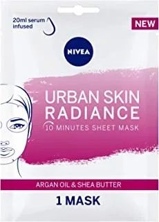NIVEA Face Sheet Mask Radiance, Ubran Skin with Argan Oil & Shea Butter, 1 Mask