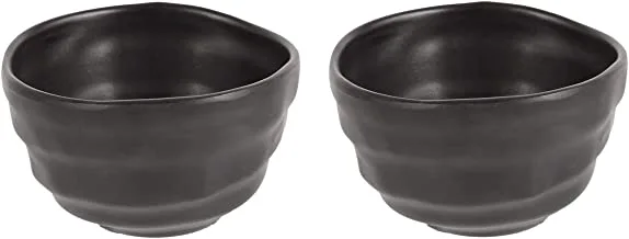 Dinewell Melamine Bowl, Black-DWMP030B 2 pieces