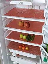 Kuber Industries Multipurpose Mats|Refrigerator Mat|Drawer, Cabinet Mats|Water Proof Anti-Slip Mat|6 Piece|Red