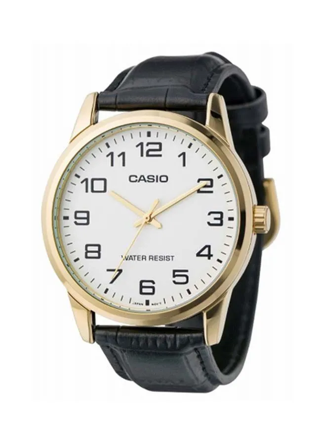 CASIO Men's Enticer Leather Analog Wrist Watch MTP-V001GL-7BUDF