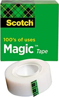 Scotch Magic Tape in Box 3/4 x 1299 in (19mm x 33m) | Invisible | Removable | General Purpose Sticky Tape | For Document Repair, Labelling and Sealing | Scotch Tape | Boxed individually | 1 roll/box