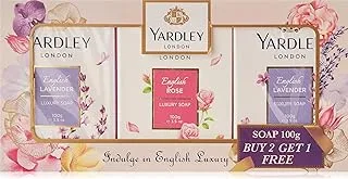 Yardley London Soap, Long Lasting, Rich And Creamy Lather, Beautiful Scented Fragrance, 100 gm X 3