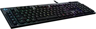 لوحة مفاتيح الألعاب الميكانيكية Logitech G815 LIGHTSYNC RGB مع مفتاح النقر المنخفض GL ، 5 مفاتيح G قابلة للبرمجة ، عبور USB ، تحكم مخصص في الوسائط