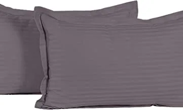 كوبر إندستريز غطاء وسادة قطني فاخر مخطط من قطعتين 25 × 17 (رمادي) ، CTKTC13945