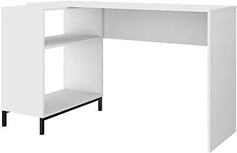 Brv Móveis Computer Desk L-Shaped, White And Black Feet, 79.5 Cm X 135 Cm X 69.5 Cm, Bc 78-198