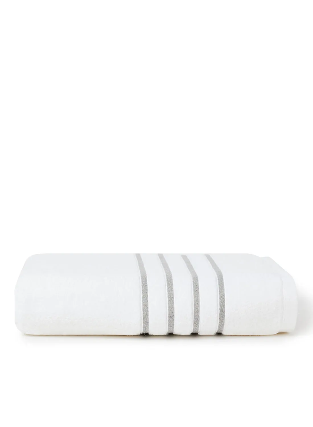 White Rose Zero Twist Bath Towel With Lining Style Silver 80x160cm