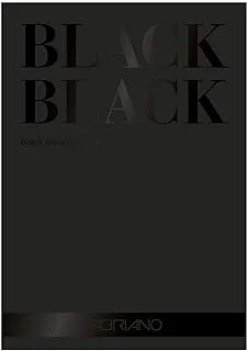 ورق رسم 20 ورقة مقاس A4 من فابريانو ، مقاس 21 × 29.7 سم ، أسود