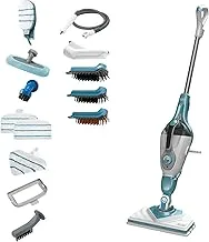 BLACK+DECKER 1600W 500ml Steam Mop 2in1, 8m Cord and 20sec HeatUp Time For Floor, Handheld Mode With Super Heated Steam, That Cleans & Sanitizes BHSM1610DSM-GB