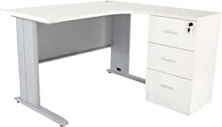 Mahmayi Stazion Modern Office Workstation Desk -W120Cms X D120Cms X H75Cms (White) Me1212Wh