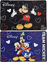 Fun Homes Disney Team Mickey Mouse 2 قطعة سجادة باب مضادة للانزلاق 23 بوصة × 15 بوصة (أسود وأزرق ملكي)