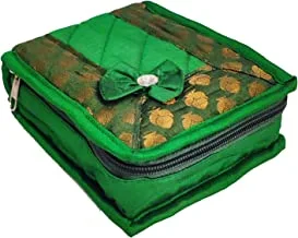 Kuber Industries Small Bow Design Cotton Jewellery Kit (Green), Standard