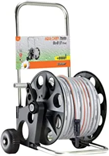 Claber 8981 - Hose reel cart with all the accessories - with: 20 m of 1/2” (12,5 mm) hose, tap connector 3/4” (20-27 mm) + reducer 1/2” (15-21 mm), 4 couplings , spray nozzle and hose rack holder
