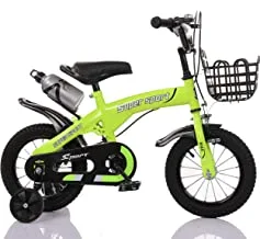 دراجات أطفال ZHITONG مزودة بعجلات تدريب وزجاجة مياه 14 بوصة ، أخضر
